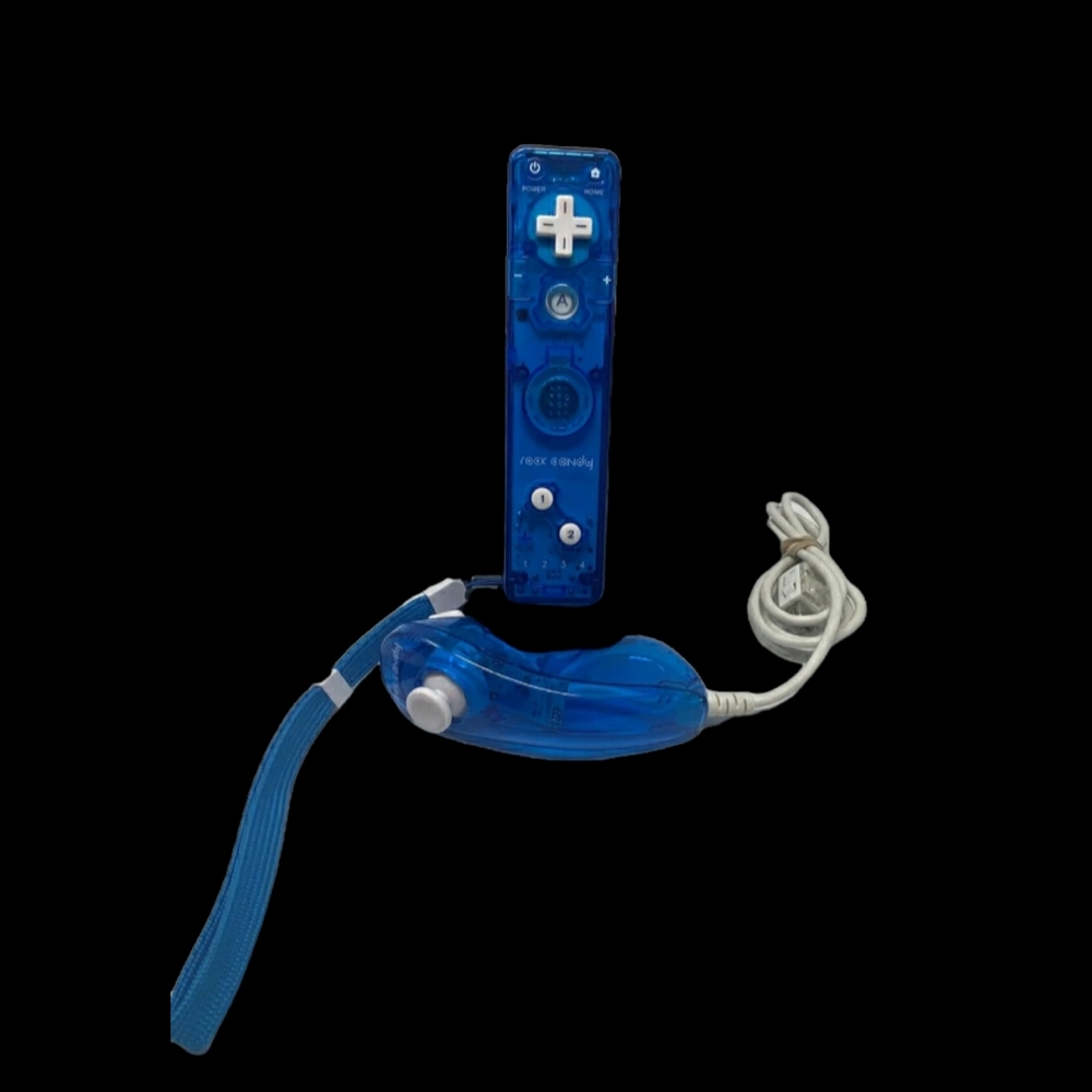 Rock Candy Wii Controller (Blue) w/Nunchuk & Strap